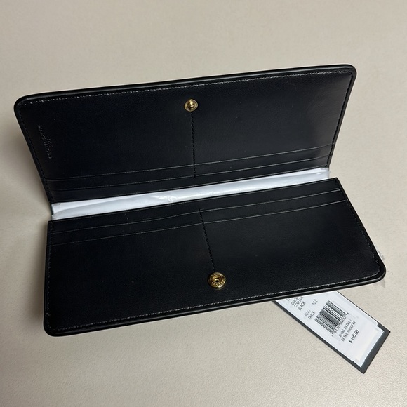 🔥🔥🔥NEW Marc Jacobs J Link Logo Black Leather Snap Long Bifold Wallet - Picture 5 of 8